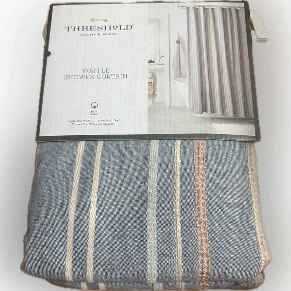 Threshold Cotton Waffle Shower Curtain